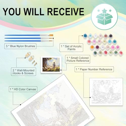 Paint by Numbers Kit for Adults, Jesus DIY Painting Kit, 16x20 Inch