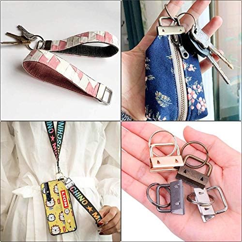 shynek 40pc Key Fob Hardware Set - 1 Inch Keychain Hardware with Pliers for Wristlet, Lanyard & Key Chain Making Supplies