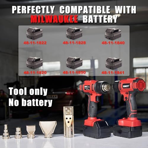 Cordless Heat Gun for Milwaukee M18 Battery (Tool Only, NO Battery)