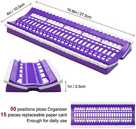 Luxiv 50 Position Embroidery Floss Organizer, Thread Shelf with 15P Card