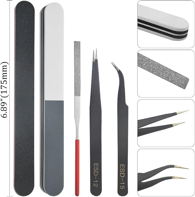 Professional 8 PCS Model Tools Kit Modeler Basic Tools Craft Set Hobby Building Tools Kit for Gundam Car Model Building Repairing and Fixing(A)