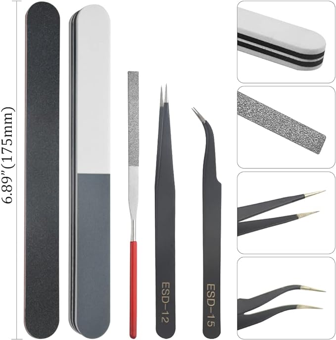 Professional 8 PCS Model Tools Kit Modeler Basic Tools Craft Set Hobby Building Tools Kit for Gundam Car Model Building Repairing and Fixing(A) (Pack of 2)