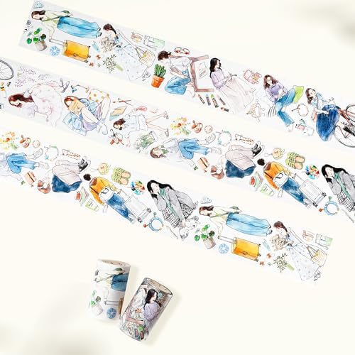 WT Pre-Cut Hello Weekend Wide Washi Tape, 1 Roll (70mm x 5m), Original Weekend Lifestyle Designs, Decorative Tape for Bible Journaling, Bullet Journals, Scrapbooks, Planners & DIY Craft Supplies