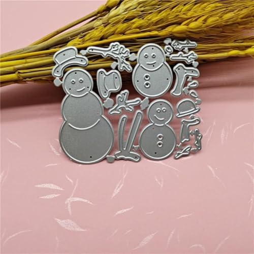 Silver Christmas Snowman Metal Cutting Dies Stencil DIY Scrapbooking Album Paper Card Template Mold Embossing Decoration Metal Cutting Dies for Card Making Deals, Die-Cutting and Embossing
