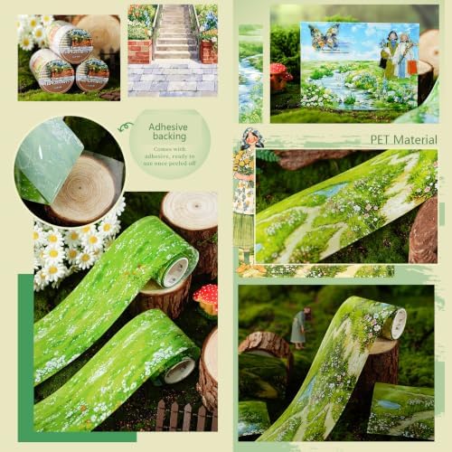 PET Tape Stickers for Journaling Supplies, Plant Stickers for Scrapbooking