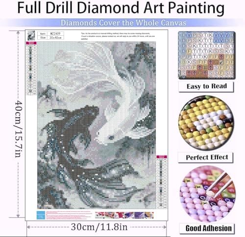 Xylogist Koi Fish Diamond Art Kits for Adults, 5D Diamond Painting Fish