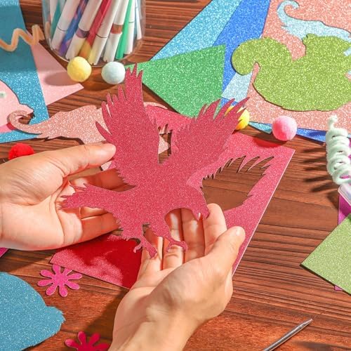 50 Sheets A5 Size Glitter Cardstock 25 Mixed Colors 92lb for Decoration