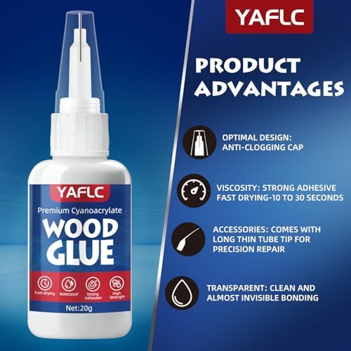 Wood Glue, Liquid Super Glue for Wood 40g
