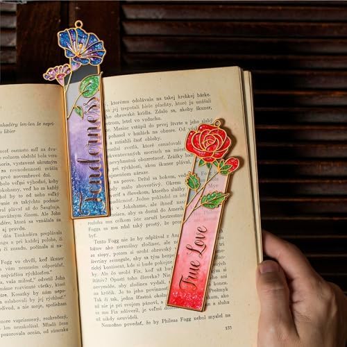 LET'S RESIN 12pcs Metal Bookmark Bezels for Resin with Tassels