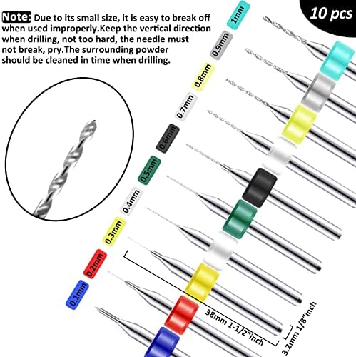 Mudder 57 Pcs Micro Drill Bits & Pin Vise Set 0.1-3mm, Black