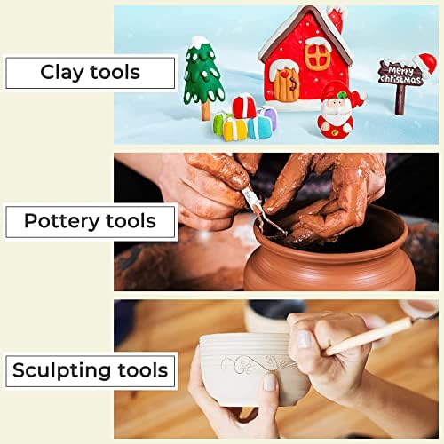 Jetmore 12 Pack Clay Tools Kit, Pottery Tools & Sculpting Tools, Polymer Modeling Clay Cutters Sculpture Set for Carving, Ceramics, Molding, DIY | Polymer clay tools support shaping, trimming and detailing, Clay cutters suit ceramics, modeling, molding...