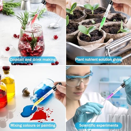 Eye Dropper, 1mL Glass Liquids Pipette Dropper Tool with Measurement Herain