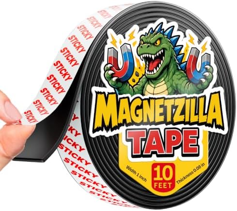 Super Sticky Magnetic Tape for DIY & Crafts, 10ft x 1in (3m x 2.5cm)