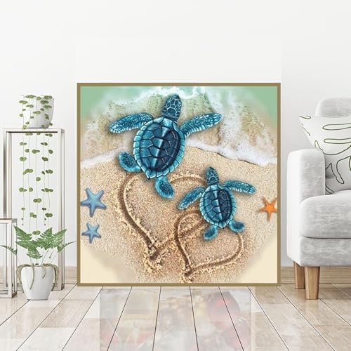 Lophomie Diamond Art Kits for Adults, 5D Sea Turtle Diamond Painting Kits