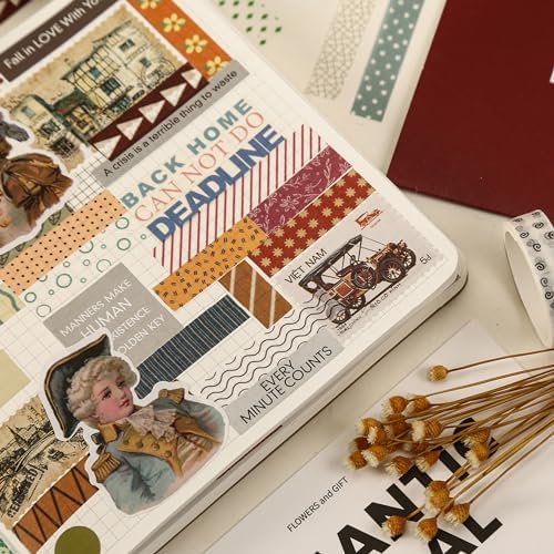 YUBBAEX 20 Rolls Basic Patterns Washi Tape Set Skinny Masking Creative Decorative Tapes, Designer's Selection (Collection 3-Elegance)