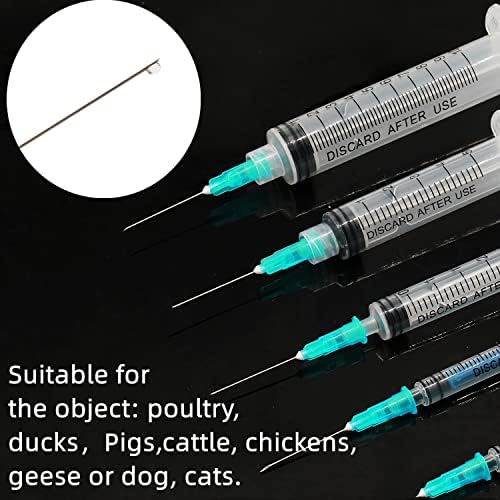 100 Pack 21Ga 1 Inch Sterile Disposable Injection Needle with Cap for Scientific and Industrial Dispensing Needl Accessories (21Ga)