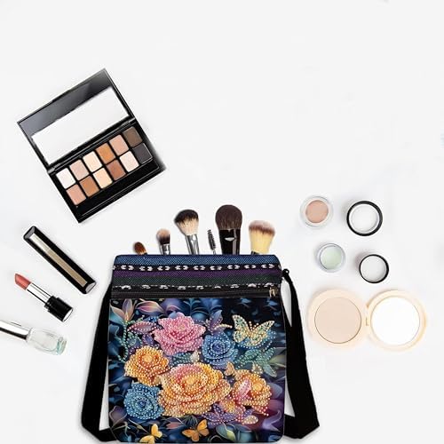 LSQFS DIY Diamond Painting Crossbody Bag, Diamond Art Kits for Adults, PU Leather Art Bag, Craft Kits for Adults Women, Portable Crossbody Purse as Gift for Diamond Art Projects