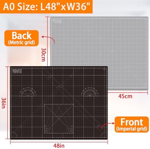 Self Healing Cutting Mat A0 36"x 48" Double Sided Black Mat