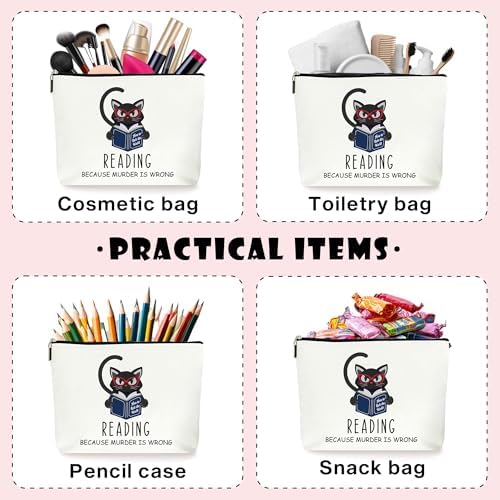 Book Lovers Cute Cat Makeup Bag (092)
