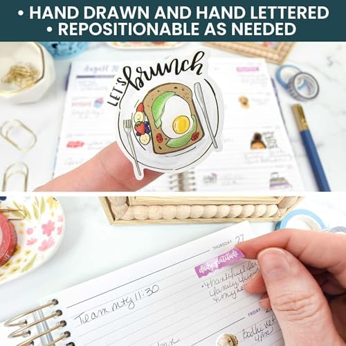 bloom daily planners Vintage Classic Planner Stickers - Hand-Drawn Essential Variety Pack for Everyday Planning & Decorating - 6 Sheets / 360 Stickers