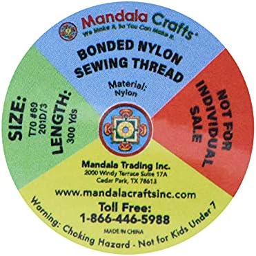 Mandala Crafts Size 69 210D T70 Vibrant Bonded Nylon Thread, 3600 YDs