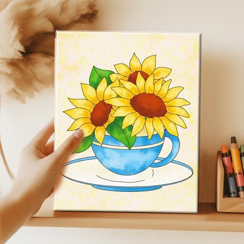 ACRNIGHEET Pre Drawn Canvas to Paint for Adults, 10pcs Flower Theme Pre Printed Canvas 8 X 10 Inch, Painting Kit for Adults Home Decor and Party Game, Ready to Paint for Beginners
