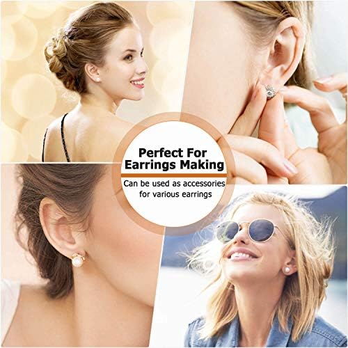 Hypoallergenic Earring Posts and Backs, Caffox 2000pcs Stud Earrings Making Kit with Ear Ring Base and Earring Backs for Leather Stud, Clay, Pearl Jewelry Making (Gold & Silver)