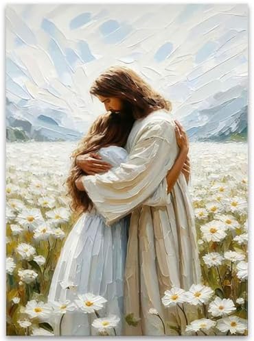 Jesus Paint by Numbers Kit for Adults Framed Canvas 12X16 in, Frameworkless