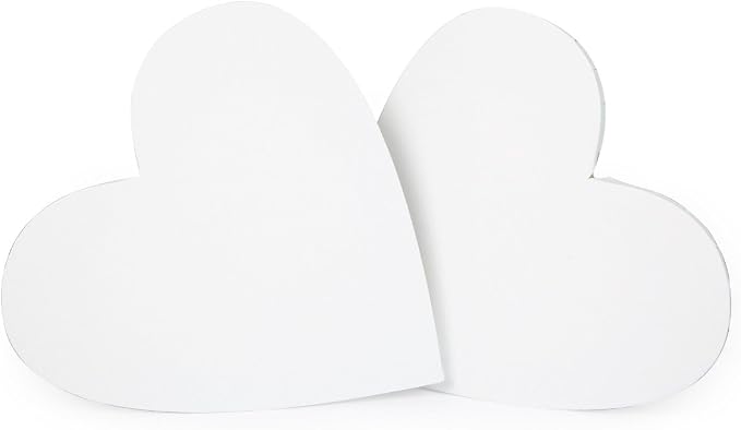 Transon 12inch Artist Heart Canvas Primed Stretched Canvas Ready for Painting Pack of 2