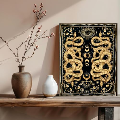 xcemhil Snake Paint by Numbers Kit for Adults Beginner, Snake Paint by Numbers for Adult, Acrylic Paint by Number Kits Suitable for Home Wall Art Decor Gifts 16x20 Inch