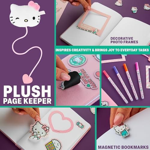 Get Trend Hello Kitty Sanrio Scrapbook Kit for Kids with Notebook, Stickers, Pens, Bookmarks, Frames, Patches, Kawaii Art Supplies, Gifts for Kids (Multi Hello Kitty)