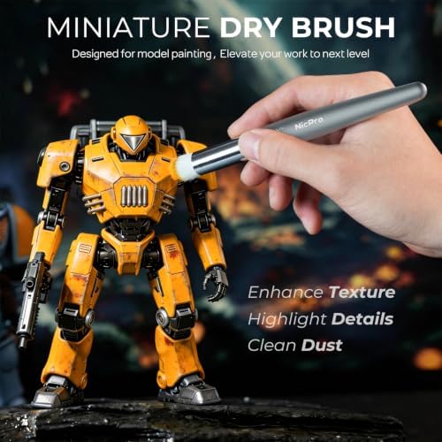 Nicpro 22 PCS Miniature Paint Brushes & Dry Brush, Model Paint Brush Set