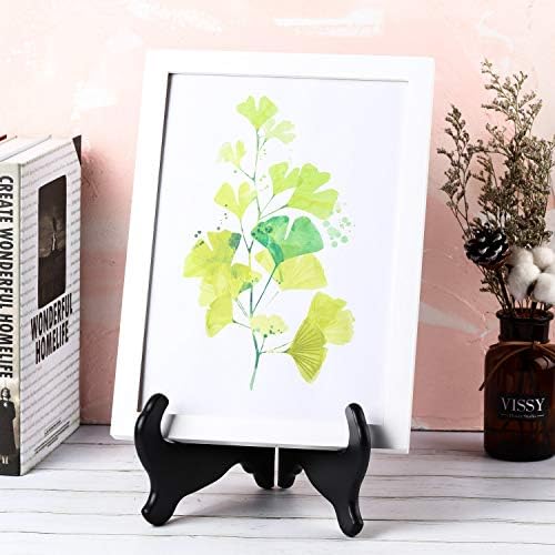 Tatuo 2 Packs Wooden Plate Stands for Display Easel Holders, 12 Inch, Black