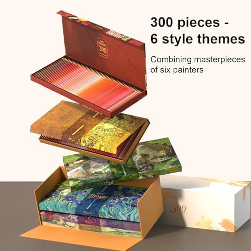 300 Colored Pencils Set for Adults Coloring, Professional Oil Based Art Pencils with 4.0mm Thick Soft Core up to 10 layers, Artist Drawing Pencils in Masterpiece Gift Box (300 colors)
