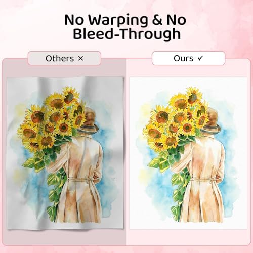 30 Sheets Watercolor Paper 8.5x11, 110lb/230gsm Cold Press Watercolor Paper