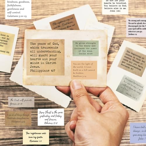 Bible Verse Stickers, Vintage Christian Quotes (120 PCS Unique (Mix 1))