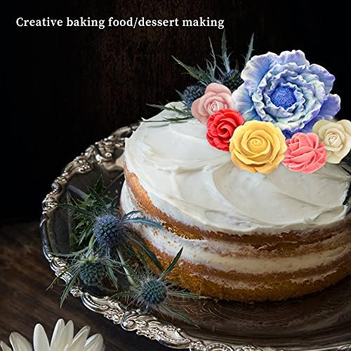 6PCS 3D Flower Fondant Molds Set, Rose Silicone Molds for Candle Soap Making, Handmade Cake Dessert Decoration Chocolate Cupcake Candy Ice Mold, Resin Concrete Art Crafts Accessories
