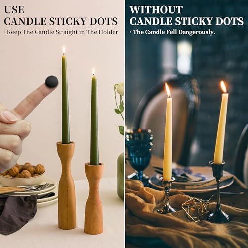 Candle Sticky Dots - Black Wax Candle Adhesive Dots - Unscented Cire Adhesive for Secure Candle Placement - Easy Clean and Traceless Adhesive for DIY Projects - Pack of 24