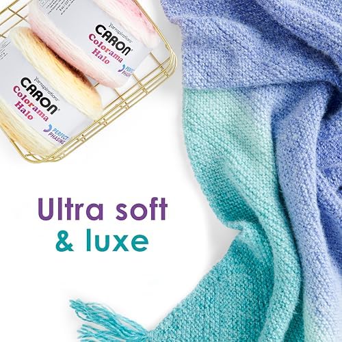 Caron Colorama Halo Cake Ombre Yarn for Crocheting, Nutmeg Frost, 2-Pack