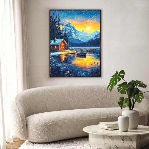 Diamond Art Kits for Adults & Beginners, Snow Mountain Diamond Painting Kit
