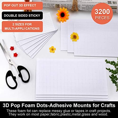 Zonon 500 Pcs Foam Strips with Adhesive, Dual Sided Foam Tapes, 2 Size
