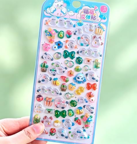 3D Puffy Stickers, Kawaii Resin Decorative Stickers for Phone Case, Notebook, Scrapbooking (Style 16)