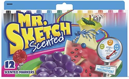 Mr. Sketch Scented Markers, Chisel Tip, Assorted Colors, 12 Count - Fun for Kids, Coloring, Spark Creativity, Arts & Crafts