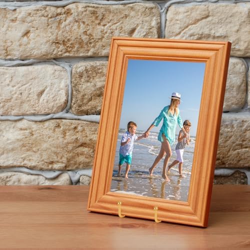 IBosins 5-Pack 8-Inch Plate Holder Display Stands Gold Metal Frame Stand