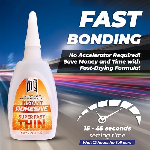 1 Pk X 1.76 Oz. (50g) CA Glue - Thin Cyanoacrylate Based Super Glue for Woodworking - Model Car Adhesive, Strong Bonds in Model Airplane, Wood Projects. Fast Drying, Instant Wood Bond