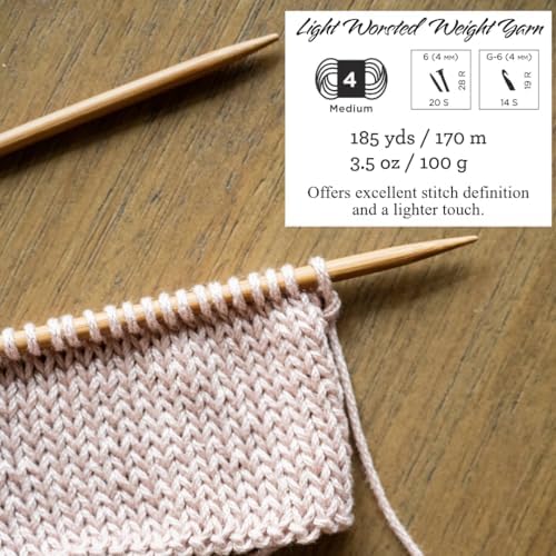 Lion Brand Yarn, 24/7 Cotton Yarn, Cafe Au Lait, Brown, 1 Pack