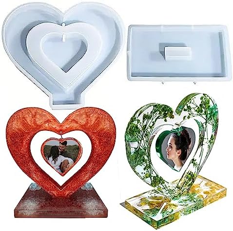 Heart Photo Frame Resin Molds Silicone, Large Ornament Picture Frame Silicone Mold for Resin Casting, DIY Epoxy Resin Floral Art Crafts Home Decoration Engagement Wedding Birthday Gifts