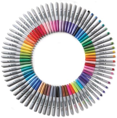 Sharpie Permanent Markers, Ultimate Collection, Ultra Fine And Fine Tip Markers, Assorted Colors, 72 Count - Classroom, Teacher Supplies, Arts & Crafts, Bulk Marker Set