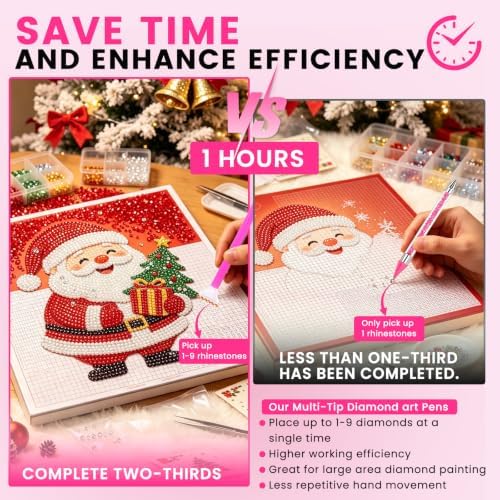 30 Pcs Bedazzling Pen Tools Set with 5 Diamond Art Sorting Trays