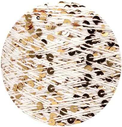 ECYC Ltd 153 Yards Cotton Sequin Yarn, Sparkle Sequin Thread for Knitting & Crocheting, DIY Craft Projects